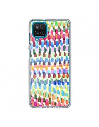 Coque Samsung Galaxy A12 et M12 Artsy Strokes Stripes Colorful - Ninola Design