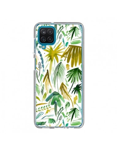 Coque Samsung Galaxy A12 et M12 Brushstrokes Tropical Palms Green - Ninola Design