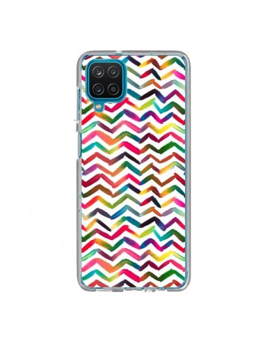 Coque Samsung Galaxy A12 et M12 Chevron Stripes Multicolored - Ninola Design