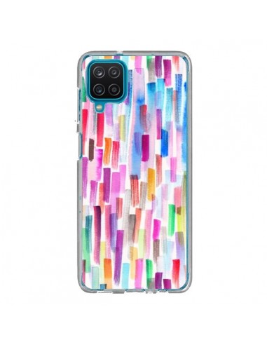 Coque Samsung Galaxy A12 et M12 Colorful Brushstrokes Multicolored - Ninola Design