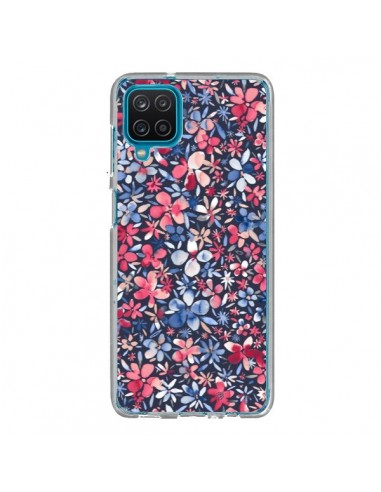 Coque Samsung Galaxy A12 et M12 Colorful Little Flowers Navy - Ninola Design