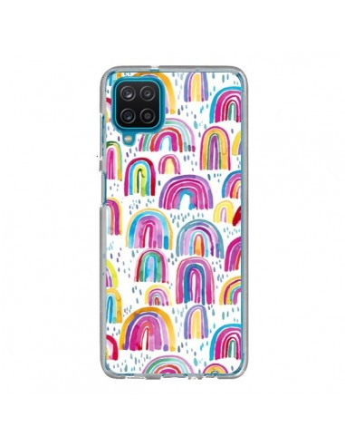 Coque Samsung Galaxy A12 et M12 Cute Watercolor Rainbows - Ninola Design