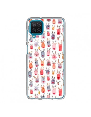 Coque Samsung Galaxy A12 et M12 Cute Winter Reindeers - Ninola Design