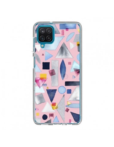 Coque Samsung Galaxy A12 et M12 Geometric Pieces Pink - Ninola Design