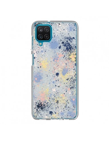 Coque Samsung Galaxy A12 et M12 Gradient Watercolor Lines Blue - Ninola Design