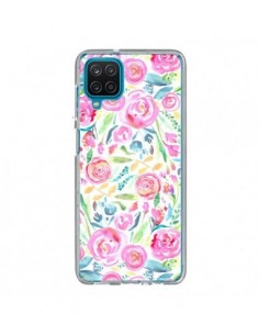 Coque Samsung Galaxy A12 et M12 Speckled Watercolor Pink...