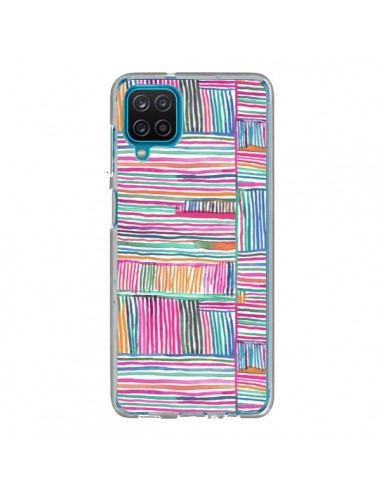 Coque Samsung Galaxy A12 et M12 Watercolor Linear Meditation Pink - Ninola Design