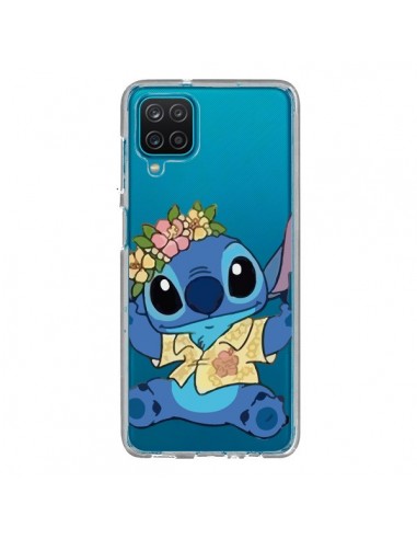 Coque Samsung Galaxy A12 et M12 Stitch de Lilo et Stitch Aloha transparente