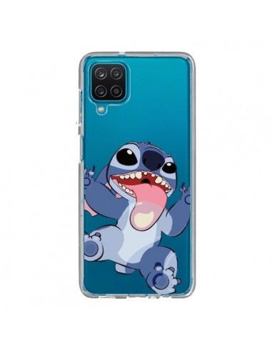 Coque Samsung Galaxy A12 et M12 Stitch de Lilo et Stitch Langue transparente