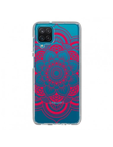 Coque Samsung Galaxy A12 et M12 Mandala Rose Fushia Azteque Transparente - Nico