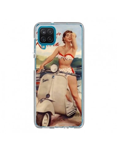 Coque Samsung Galaxy A12 et M12 Pin Up With Love From the Riviera Vespa Vintage - Nico