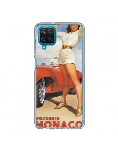 Coque Samsung Galaxy A12 et M12 Welcome to Monaco Vintage Pin Up - Nico