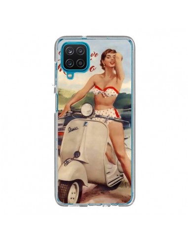 Coque Samsung Galaxy A12 et M12 Pin Up With Love From Monaco Vespa Vintage - Nico