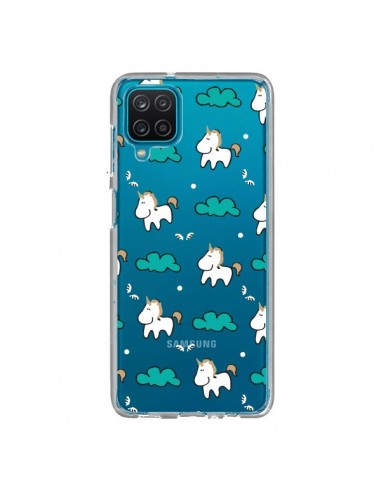 Coque Samsung Galaxy A12 et M12 Licorne et Nuages Transparente - Nico