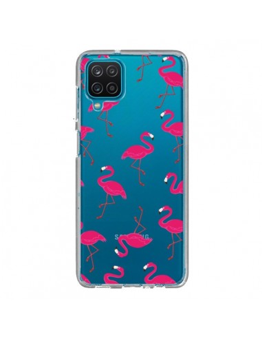 Coque Samsung Galaxy A12 et M12 flamant Rose et Flamingo Transparente - Nico