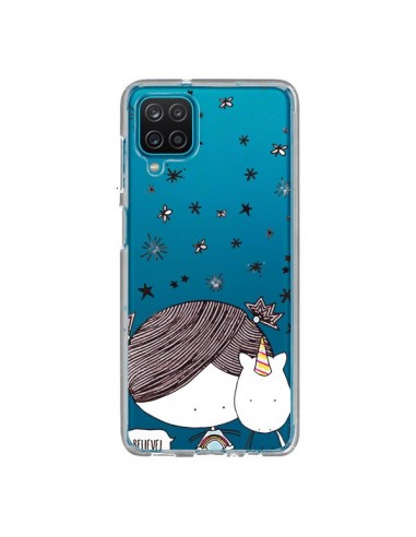 Coque Samsung Galaxy A12 et M12 Petite Fille et Licorne I Believe Transparente - Nico