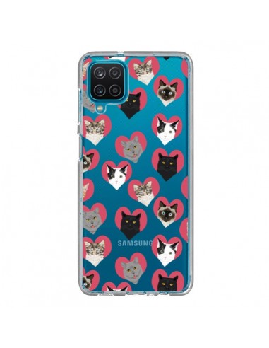 Coque Samsung Galaxy A12 et M12 Chats Coeurs Transparente - Pet Friendly