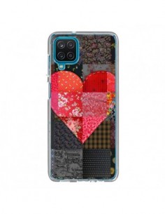 Coque Samsung Galaxy A12 et M12 Coeur Heart Patch -...