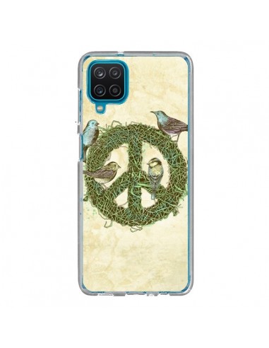 Coque Samsung Galaxy A12 et M12 Peace And Love Nature Oiseaux - Rachel Caldwell