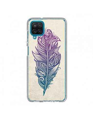 Coque Samsung Galaxy A12 et M12 Feather Plume Arc En Ciel - Rachel Caldwell