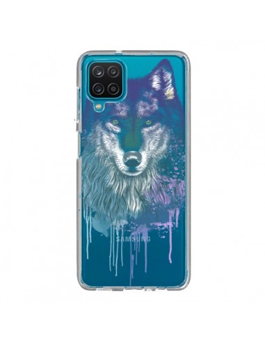Coque Samsung Galaxy A12 et M12 Loup Wolf Animal Transparente - Rachel Caldwell