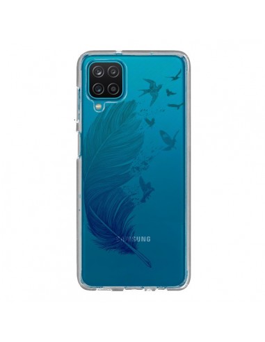 Coque Samsung Galaxy A12 et M12 Plume Feather Fly Away Transparente - Rachel Caldwell