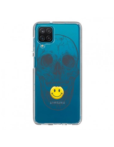 Coque Samsung Galaxy A12 et M12 Tête de Mort Smiley Transparente - Rachel Caldwell