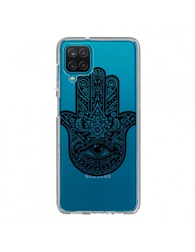 Coque Samsung Galaxy A12 et M12 Hamsa Cinq Doigts Main Mauvais Oeil Transparente - Rachel Caldwell