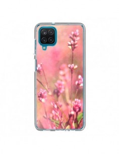 Coque Samsung Galaxy A12 et M12 Fleurs Bourgeons Roses -...