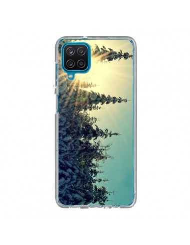 Coque Samsung Galaxy A12 et M12 Hiver Paysage Neige Montagnes Sapins Ski - R Delean