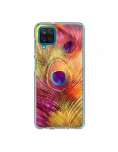 Coque Samsung Galaxy A12 et M12 Plume de Paon Multicolore...