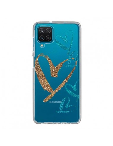 Coque Samsung Galaxy A12 et M12 Coeurs Heart Love Amour Transparente - Sylvia Cook