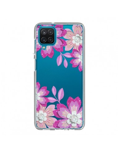 Coque Samsung Galaxy A12 et M12 Winter Flower Rose, Fleurs d'Hiver Transparente - Sylvia Cook