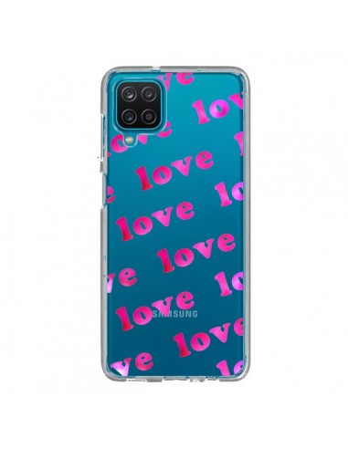 Coque Samsung Galaxy A12 et M12 Pink Love Rose Transparente - Sylvia Cook