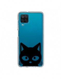Coque Samsung Galaxy A12 et M12 Tête Chat Noir Cat...