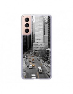 Coque Samsung Galaxy S21 5G New York Noir et Blanc -...