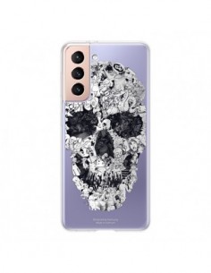 Coque Samsung Galaxy S21 5G Doodle Skull Dessin Tête de...