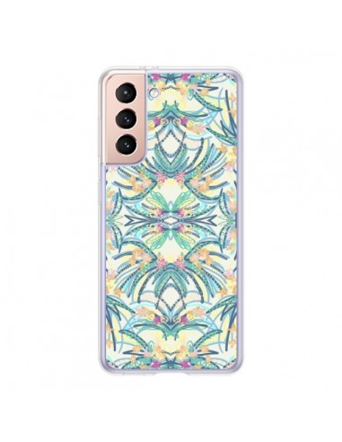 Coque Samsung Galaxy S21 5G Palm Floral Fleurs - AlekSia