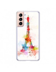 Coque Samsung Galaxy S21 5G Paris Tour Eiffel Muticolore...