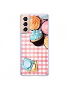 Coque Samsung Galaxy S21 5G Petit Dejeuner Cupcakes -...