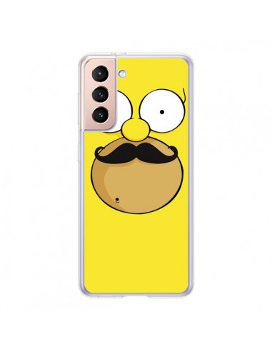 Coque Samsung Galaxy S21 5G Homer Movember Moustache Simpsons - Bertrand Carriere
