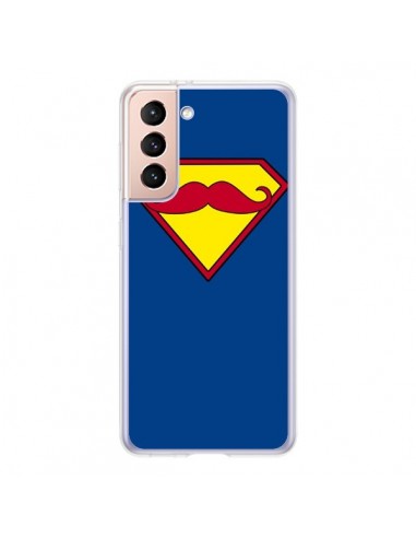 Coque Samsung Galaxy S21 5G Super Moustache Movember Superman - Bertrand Carriere