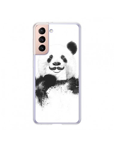 Coque Samsung Galaxy S21 5G Funny Panda Moustache Movember - Balazs Solti