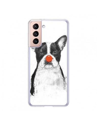 Coque Samsung Galaxy S21 5G Clown Bulldog Chien Dog - Balazs Solti