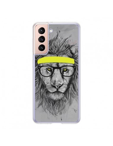 Coque Samsung Galaxy S21 5G Hipster Lion - Balazs Solti