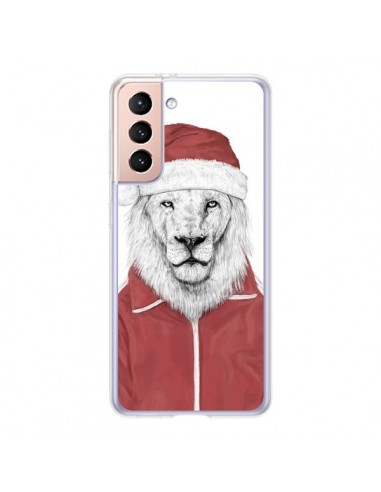 Coque Samsung Galaxy S21 5G Santa Lion Père Noel - Balazs Solti