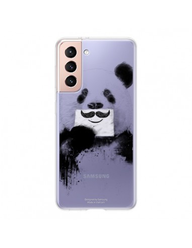 Coque Samsung Galaxy S21 5G Funny Panda Moustache Transparente - Balazs Solti