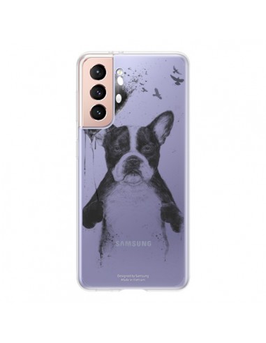 Coque Samsung Galaxy S21 5G Love Bulldog Dog Chien Transparente - Balazs Solti