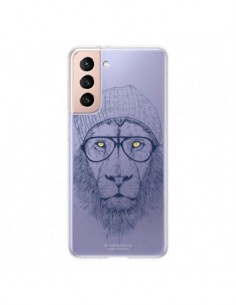 Coque Samsung Galaxy S21 5G Cool Lion Swag Lunettes...