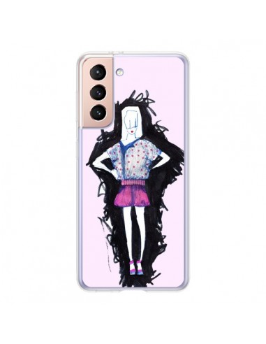 Coque Samsung Galaxy S21 5G Valentine Femme Fashion Mode Rose Clair - Cécile